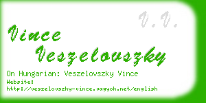 vince veszelovszky business card